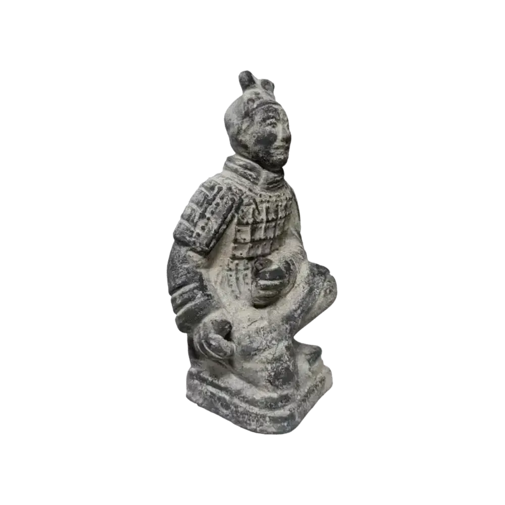 Sculptures, statuettes and miniatures - Black Kneeling Archer Statue in Terracotta 15cm - ARABESK