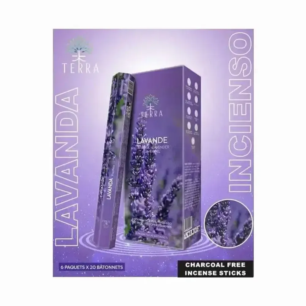 Senteurs - Encens Terra Lavande hexa sans charbon 30grs - ARABESK