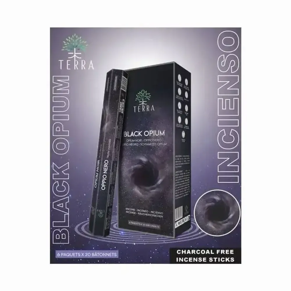 Senteurs - Encens Terra Black Opium hexa sans charbon 30grs - ARABESK