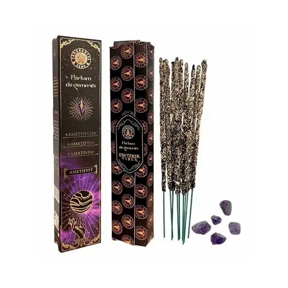 Senteurs - Encens Fragrances & Sens Parfum de Gemmes Améthyste Smudge Stick 20g - ARABESK