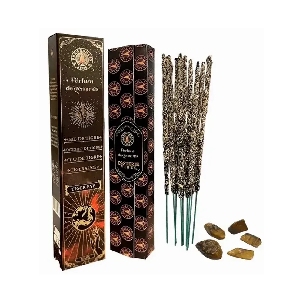 Senteurs - Encens Fragrances & Sens Parfum de Gemmes Œil de Tigre Smudge Stick 20g - ARABESK