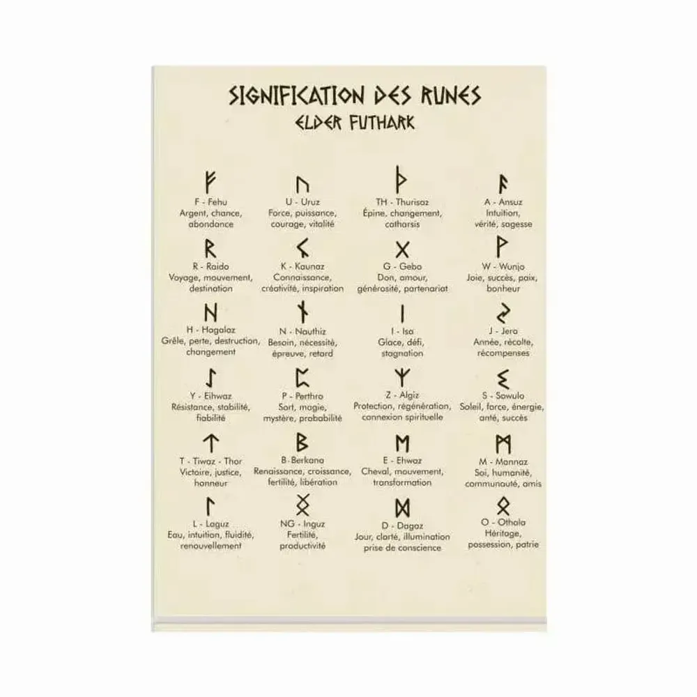 Bijoux - Boite Rune Futhark Quartz Rose avec Sac en Tissu 10x11cm - ARABESK