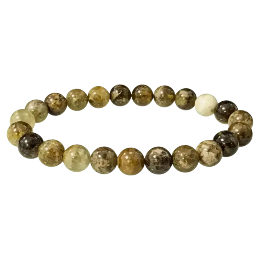 Bracelets - Grossular Green Garnet Bracelet A Beads 8mm - ARABESK
