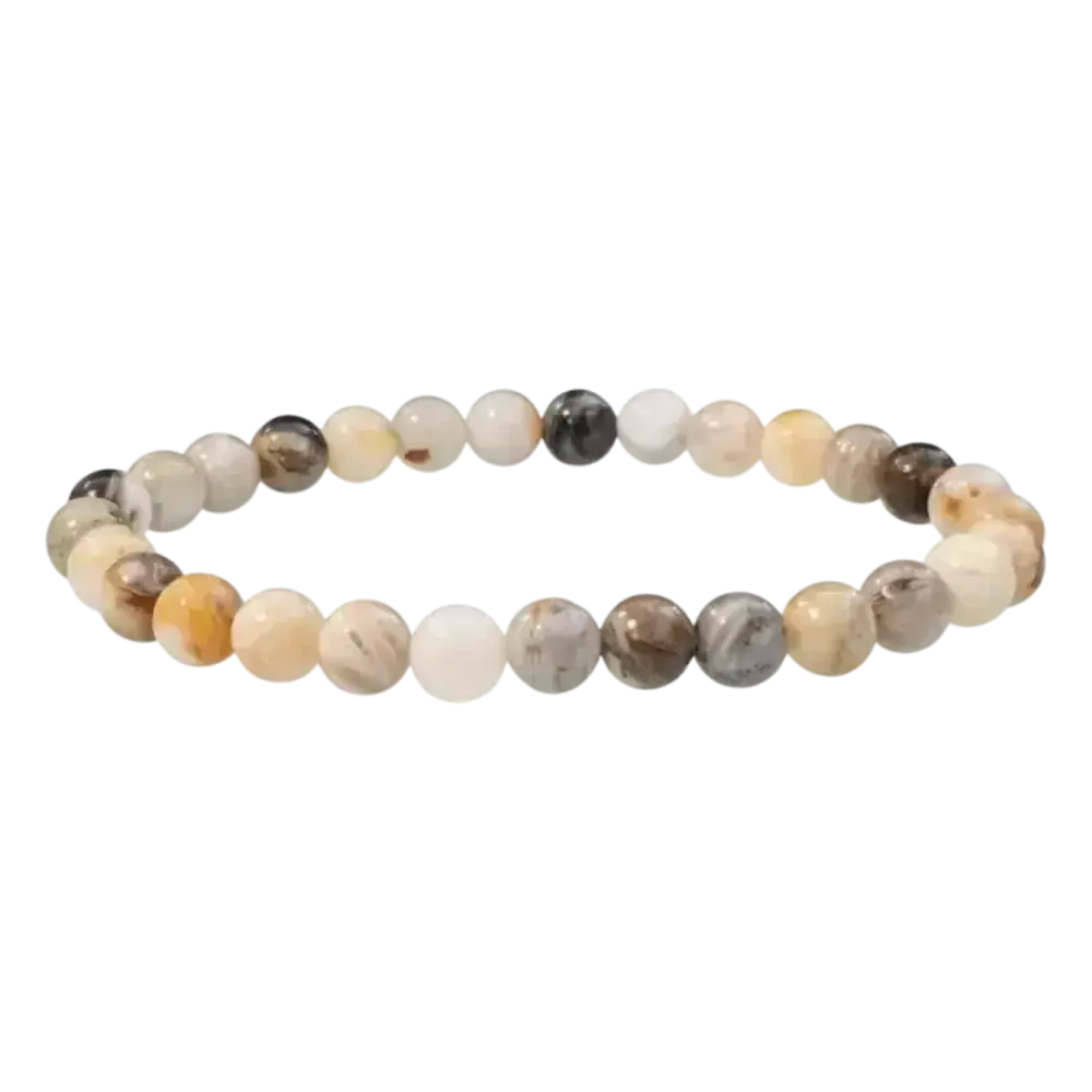 Bracelets - Agate Feather 8mm pearls Bracelet - ARABESK