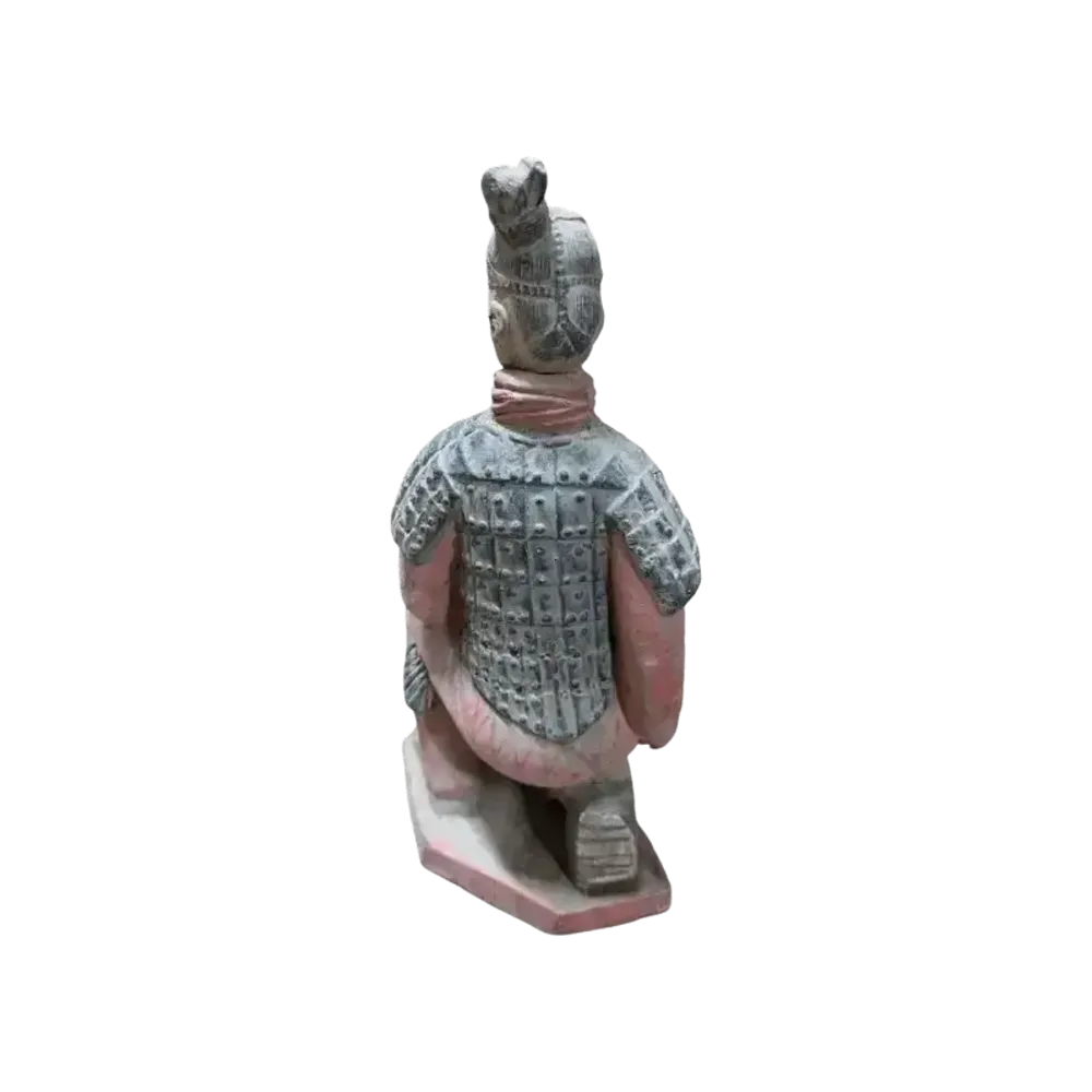 Sculptures, statuettes and miniatures - Antique Colorful Terracotta Kneeling Archer Statue 22 cm - ARABESK