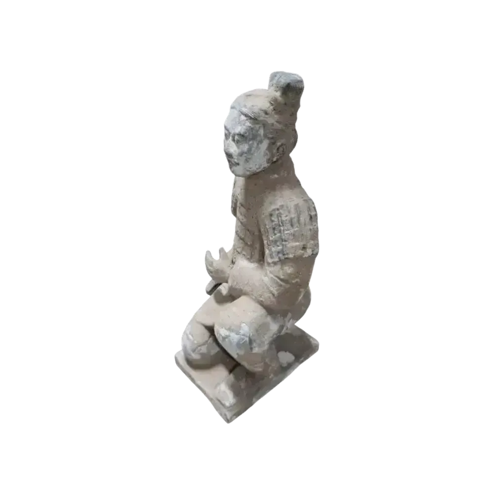 Sculptures, statuettes et miniatures - Statue Colorée Antique Archer Agenouillé en Terracotta 26 cm - ARABESK