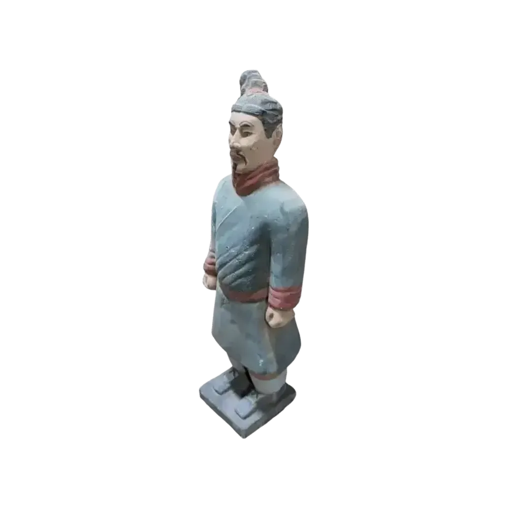 Sculptures, statuettes et miniatures - Statue Colorée Antique en Terracotta Guerrier 25cm - ARABESK