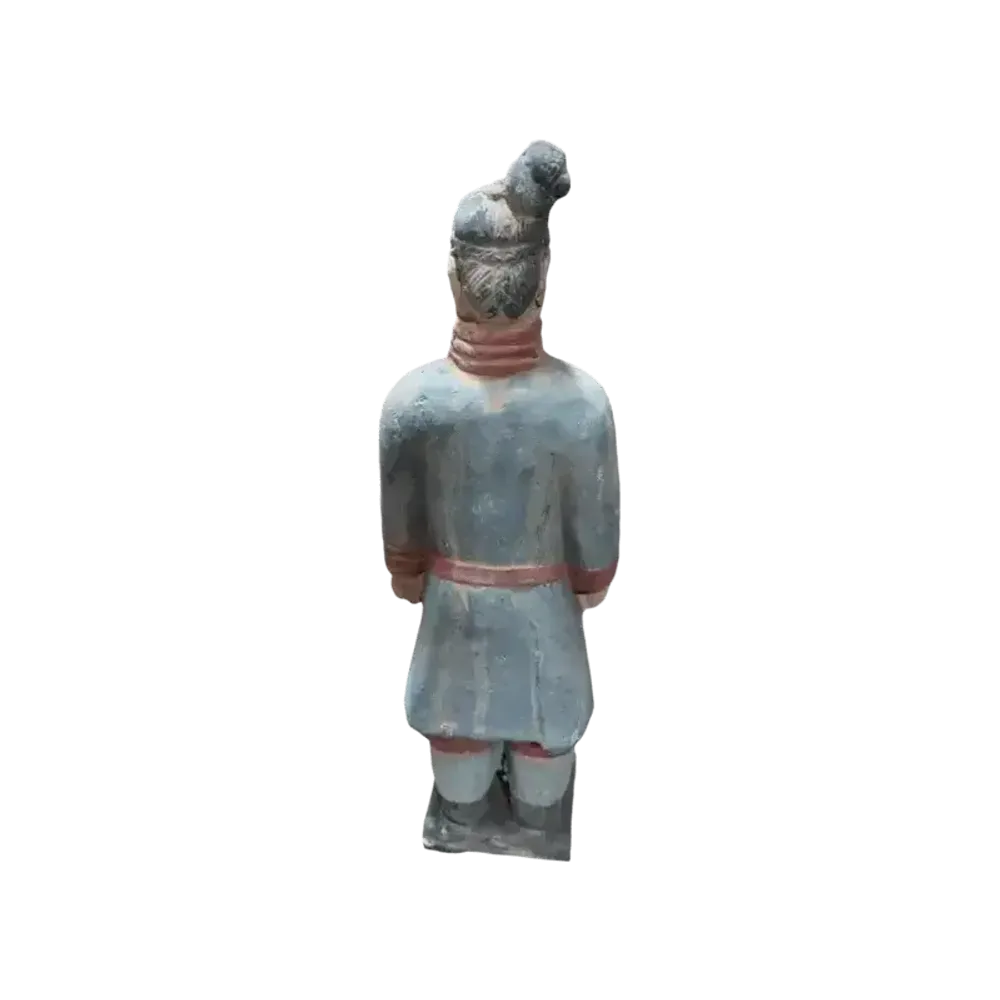 Sculptures, statuettes et miniatures - Statue Colorée Antique en Terracotta Guerrier 25cm - ARABESK