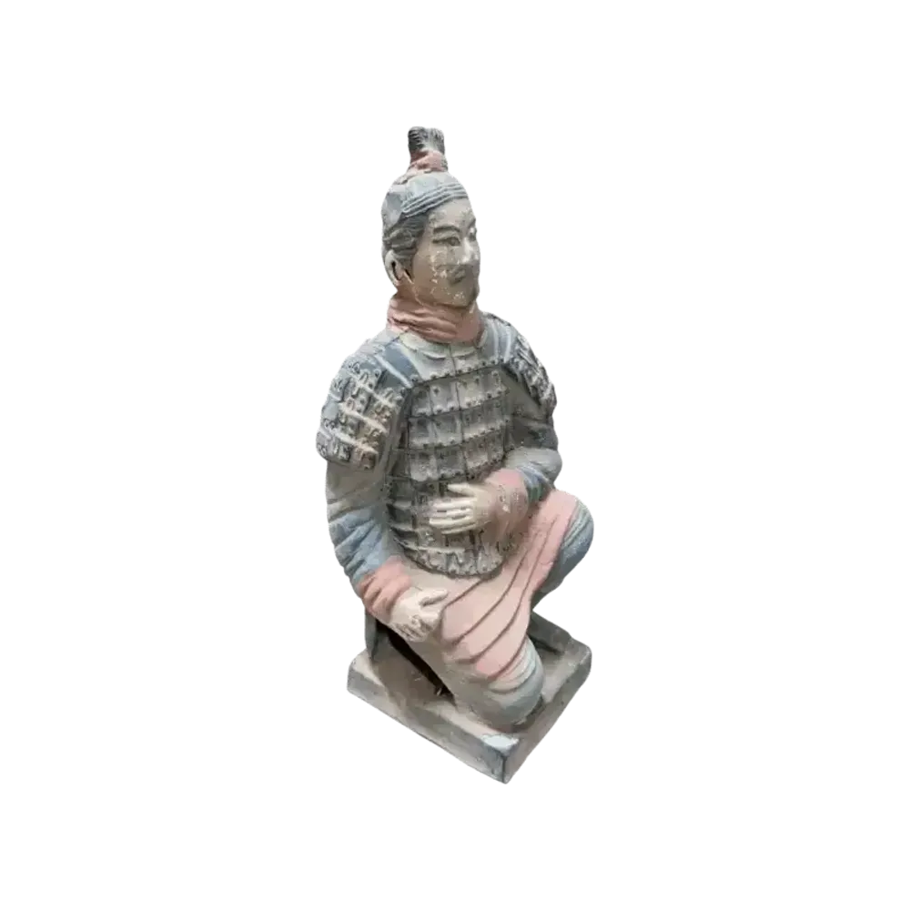 Sculptures, statuettes et miniatures - Statue Colorée Antique Archer Agenouillé en Terracotta 18cm - ARABESK