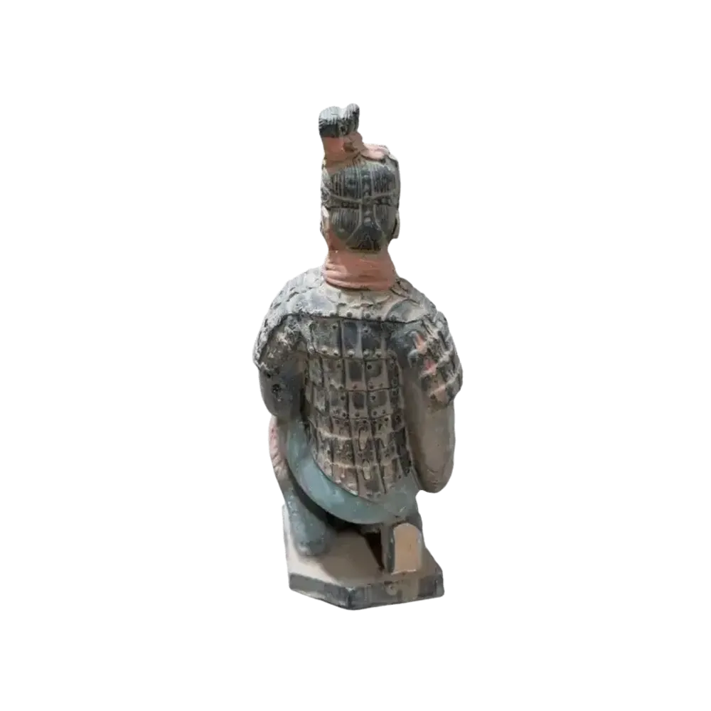 Sculptures, statuettes et miniatures - Statue Colorée Antique Archer Agenouillé en Terracotta 18cm - ARABESK