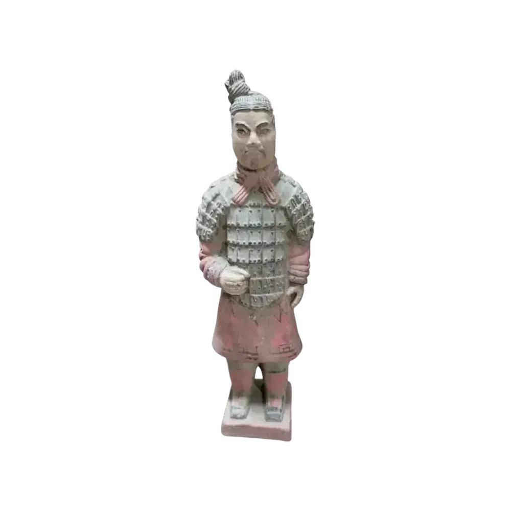 Sculptures, statuettes et miniatures - Statue Colorée Antique Terracotta Guerrier 22cm - ARABESK