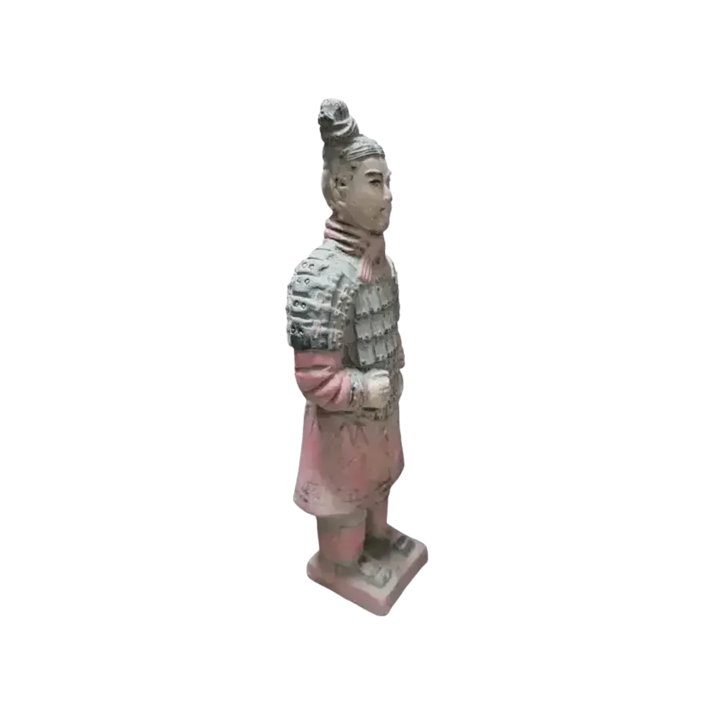 Sculptures, statuettes et miniatures - Statue Colorée Antique Terracotta Guerrier 22cm - ARABESK