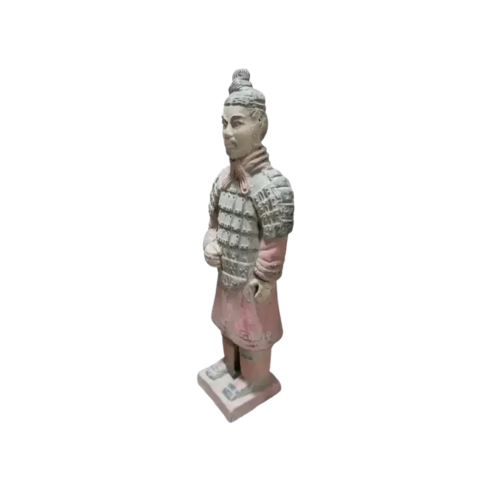 Sculptures, statuettes et miniatures - Statue Colorée Antique Terracotta Guerrier 22cm - ARABESK