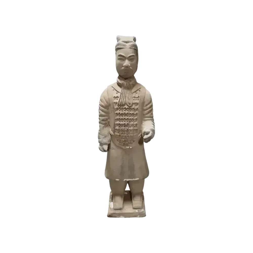 Sculptures, statuettes et miniatures - Statue Colorée Antique Guerriers avec Armure en Terracotta  26cm - ARABESK