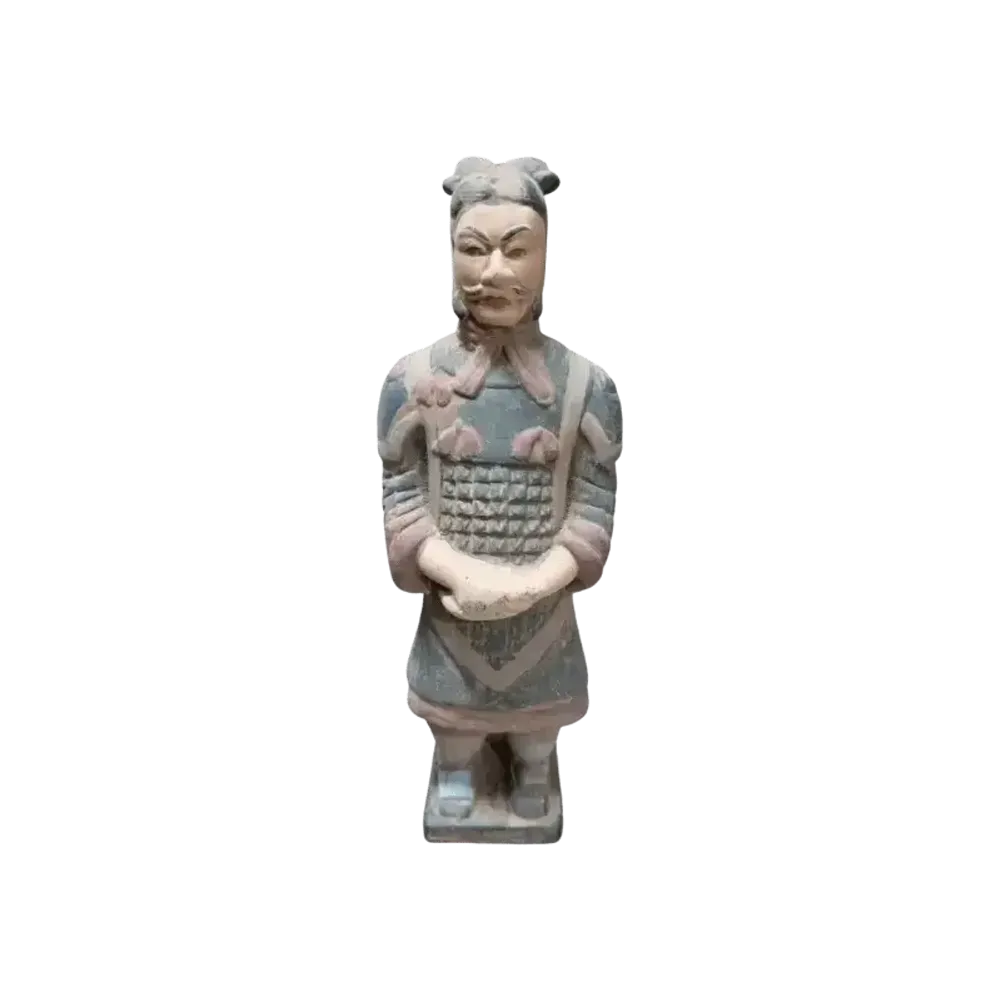 Sculptures, statuettes et miniatures - Statue Colorée Antique en Terracotta Général 22cm - ARABESK