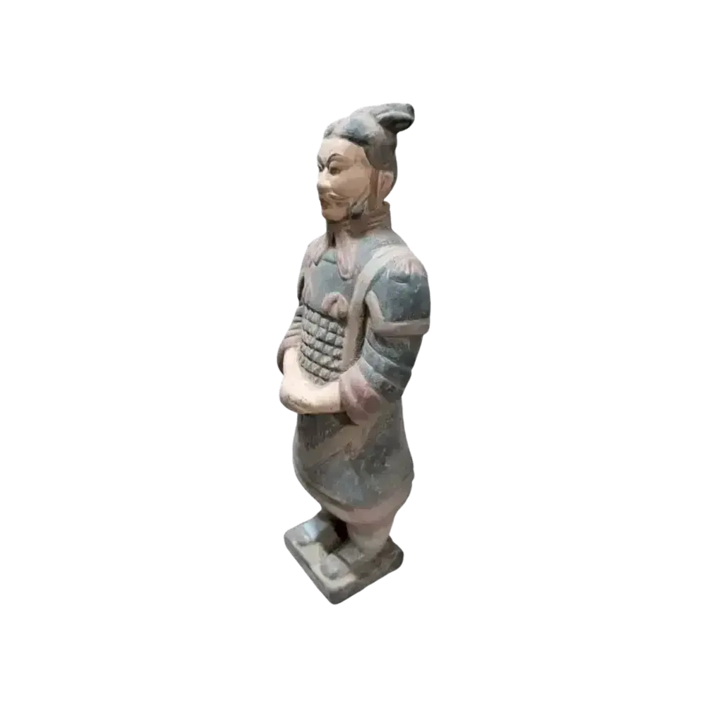 Sculptures, statuettes et miniatures - Statue Colorée Antique en Terracotta Général 22cm - ARABESK