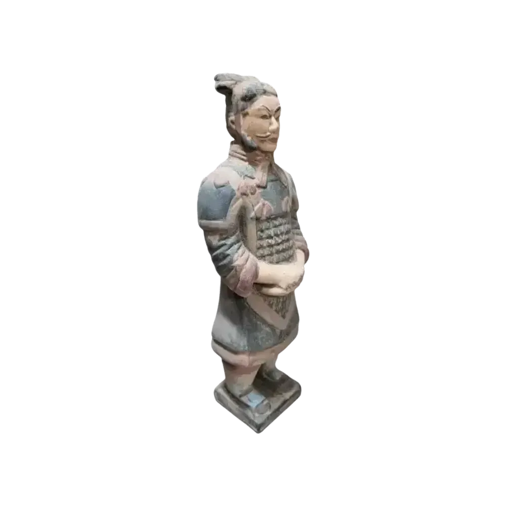 Sculptures, statuettes et miniatures - Statue Colorée Antique en Terracotta Général 22cm - ARABESK