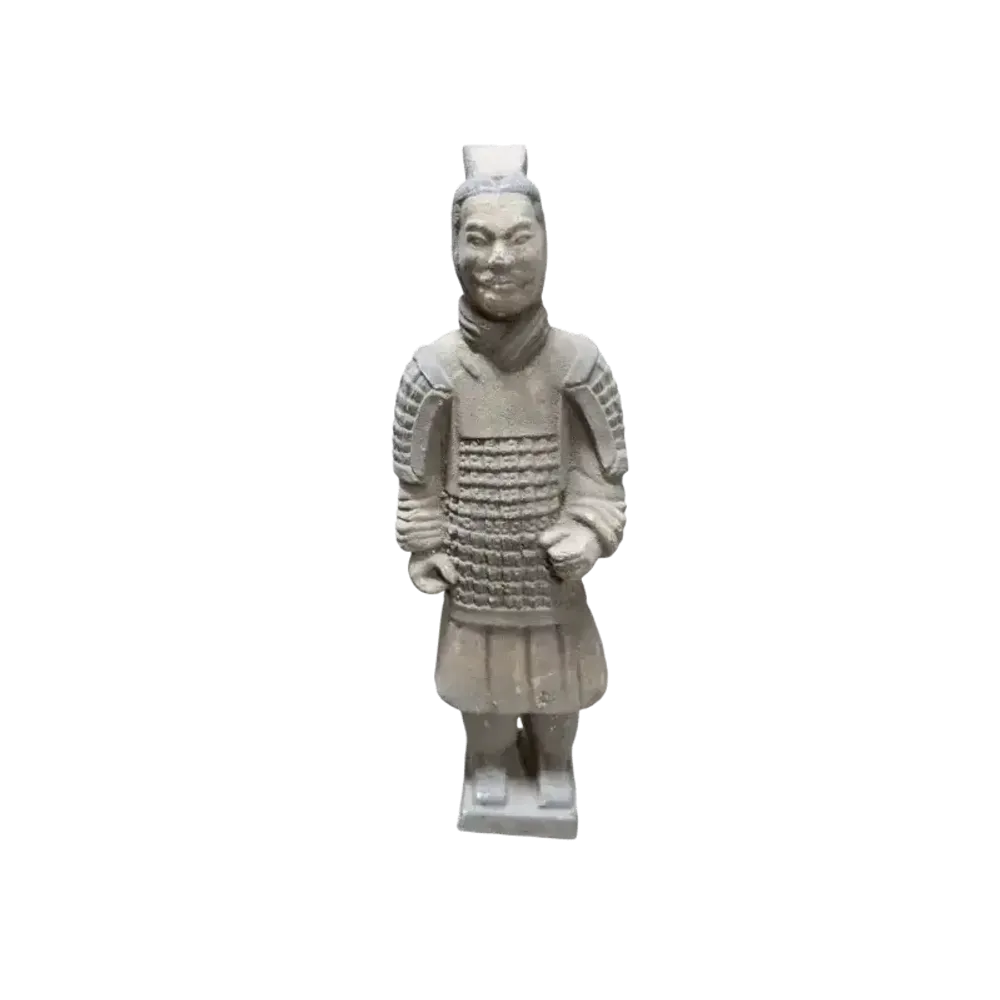 Sculptures, statuettes and miniatures - Antique Colorful Statue Warriors with Terracotta Armor 23cm - ARABESK