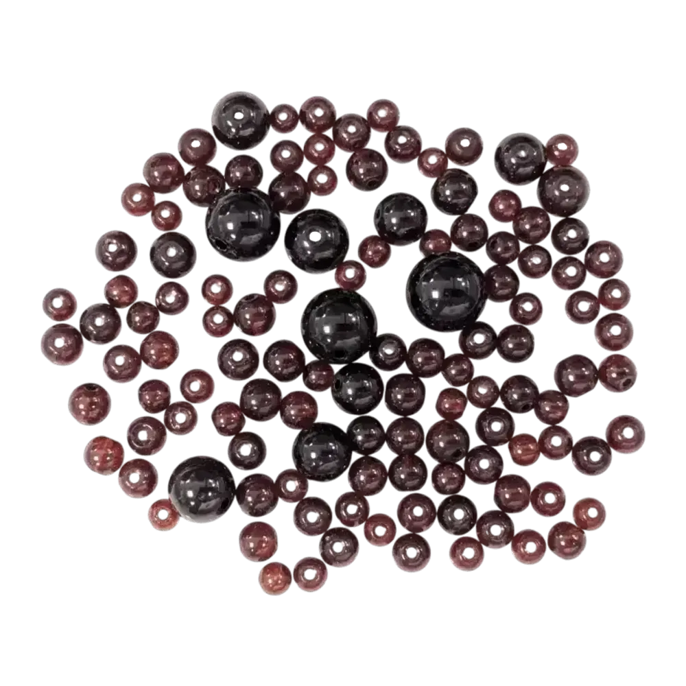 Jewelry - Pack of AA Red Garnet Round Beads 3mm to 9mm - ARABESK