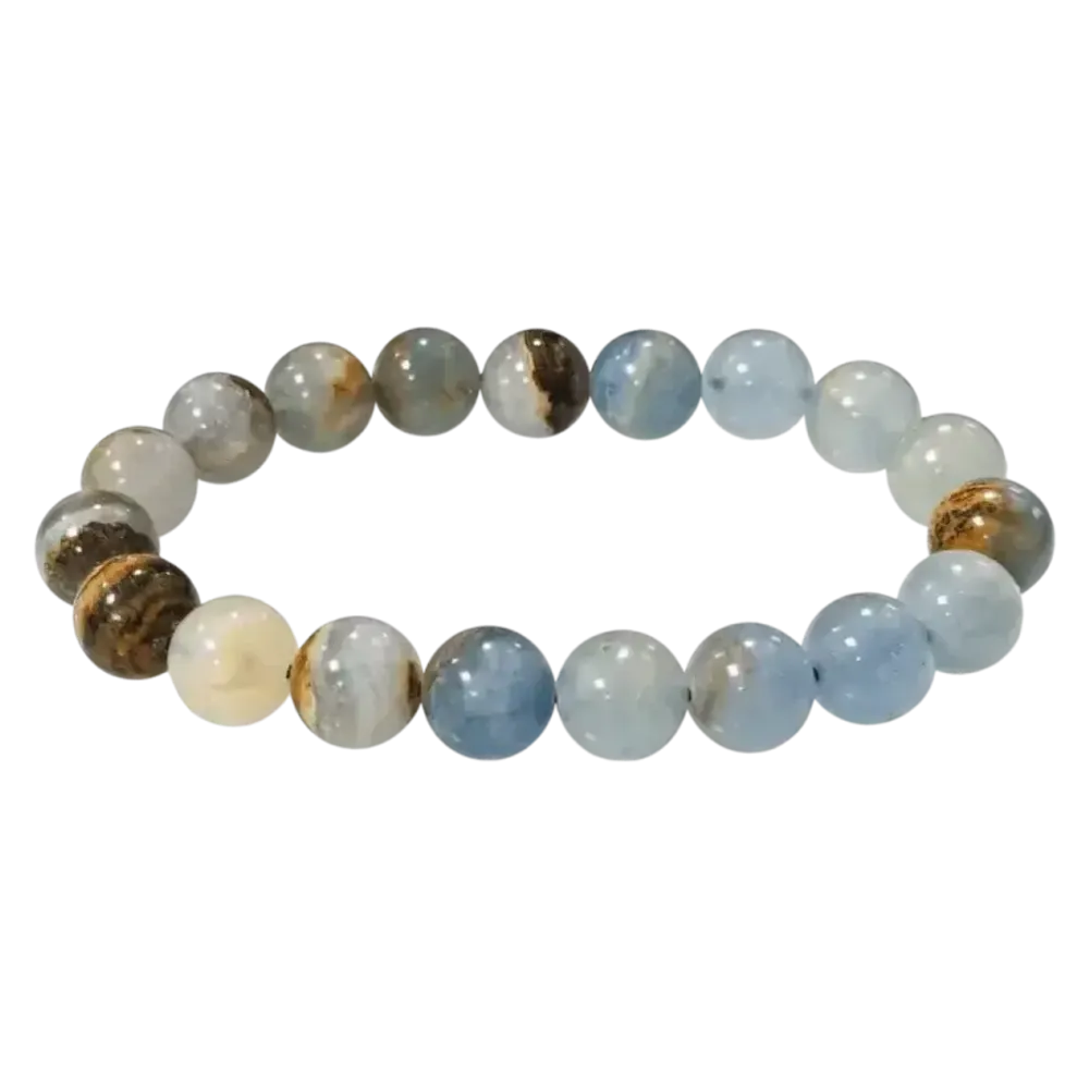 Bracelets - Bracelet Calcite Bleue Mix AA perles 10mm - ARABESK
