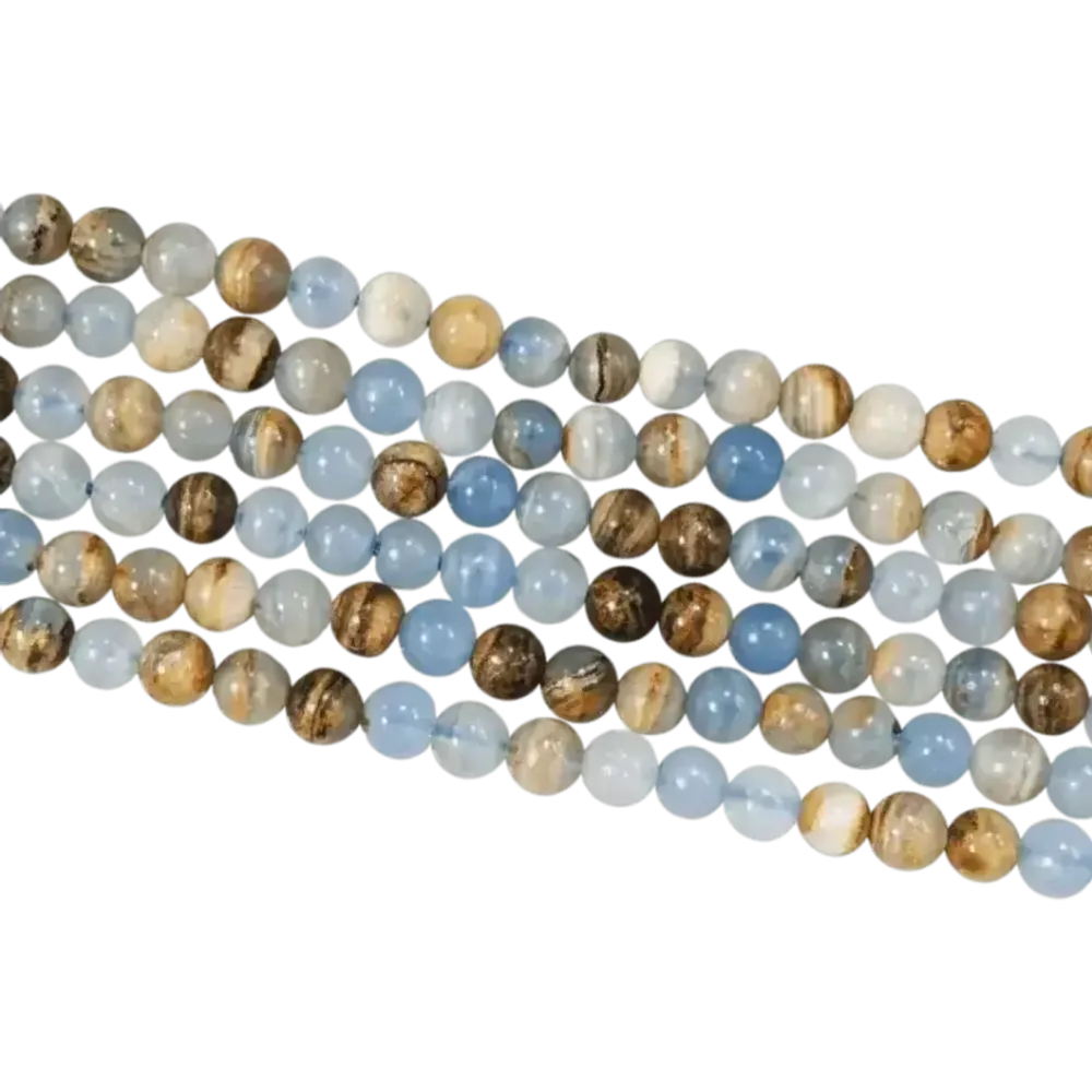 Bijoux - Calcite Bleue Mix AA 6mm sur fil 40cm - ARABESK