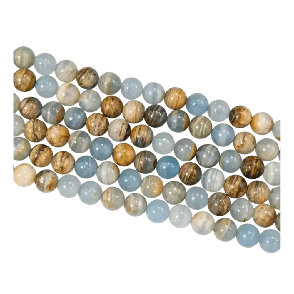 Bijoux - Calcite Bleue Mix AA 8mm sur fil 40cm - ARABESK