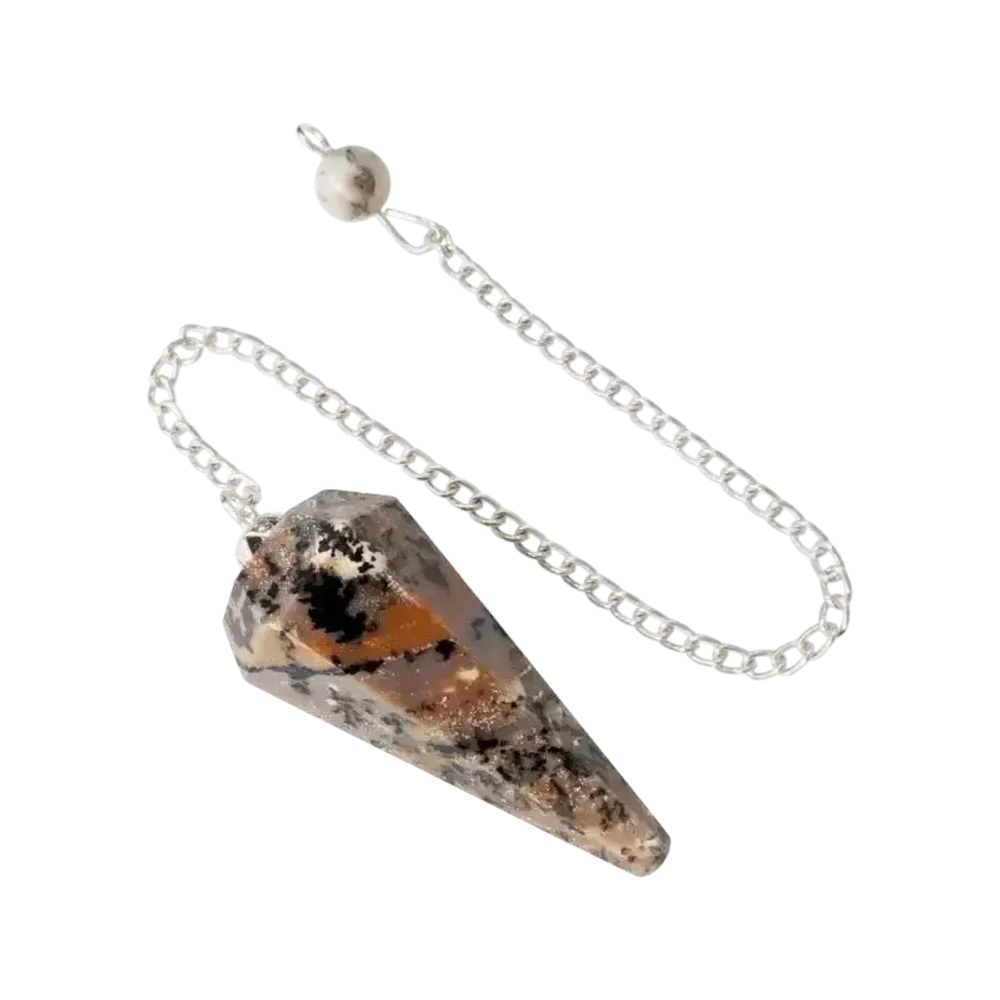 Jewelry - Conical Dendrite Agate Pendulum 6 Sides - ARABESK