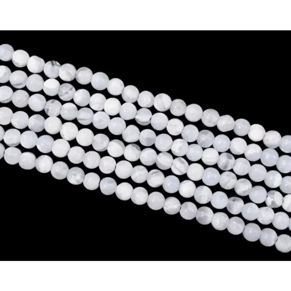 Jewelry - Blue Chalcedony Ribbon AA 4mm beads on 40cm thread - ARABESK