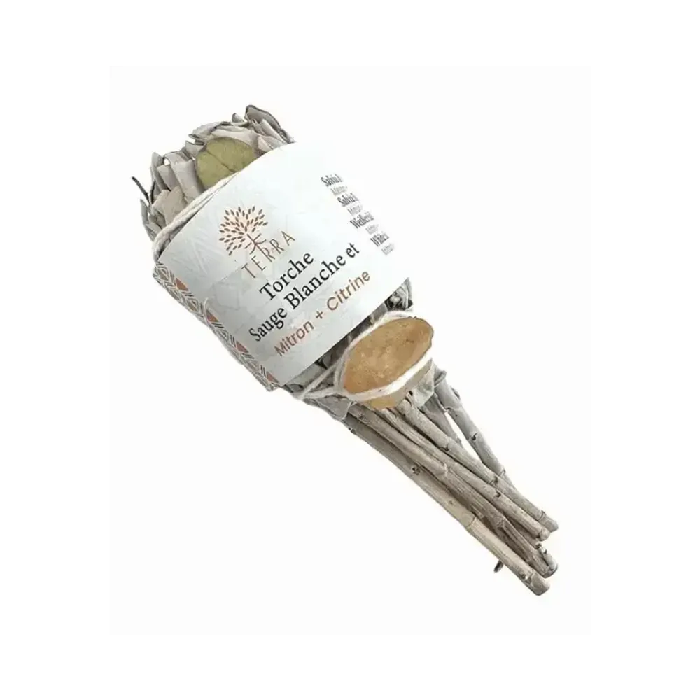 Senteurs - Sauge Blanche Torche avec Citrine 25-30g 11cm - ARABESK