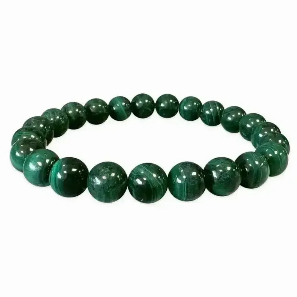 Bracelets - Bracelet Malachite AA Foncée perles 8-9mm - ARABESK