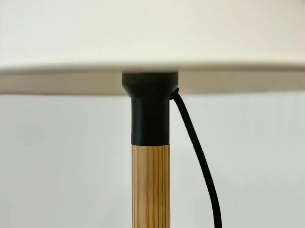 Table lamps - CLASICA table lamp in melis pine wood with natural or black finish - LUXCAMBRA