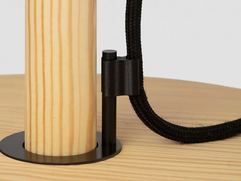 Table lamps - CLASICA table lamp in melis pine wood with natural or black finish - LUXCAMBRA