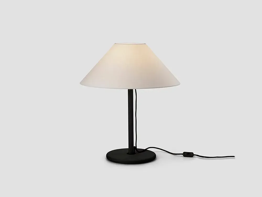 Table lamps - CLASICA table lamp in melis pine wood with natural or black finish - LUXCAMBRA