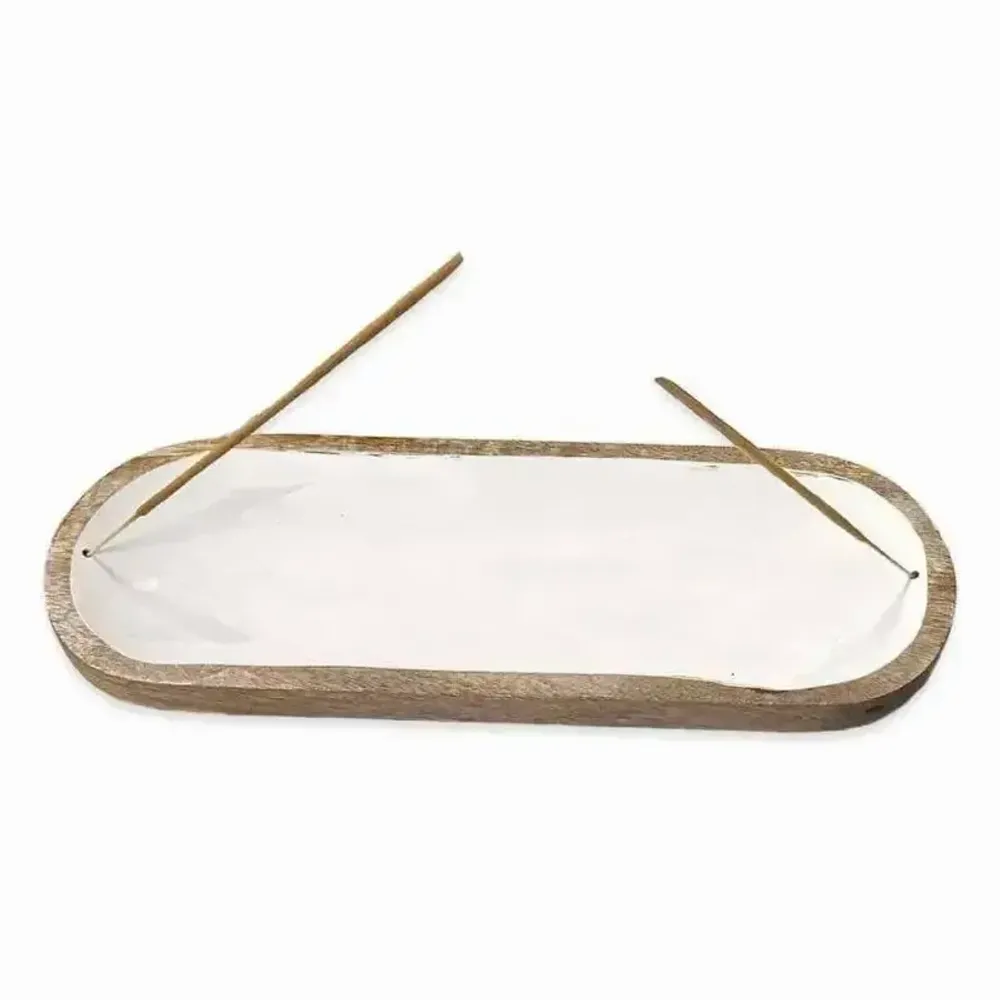 Senteurs - Porte Encens Mango Meena Work Blanc 28cm - ARABESK