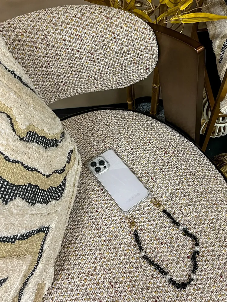 Gifts - Shell Whisper Short PHONE STRAP BLK - FOLIE À TROIS