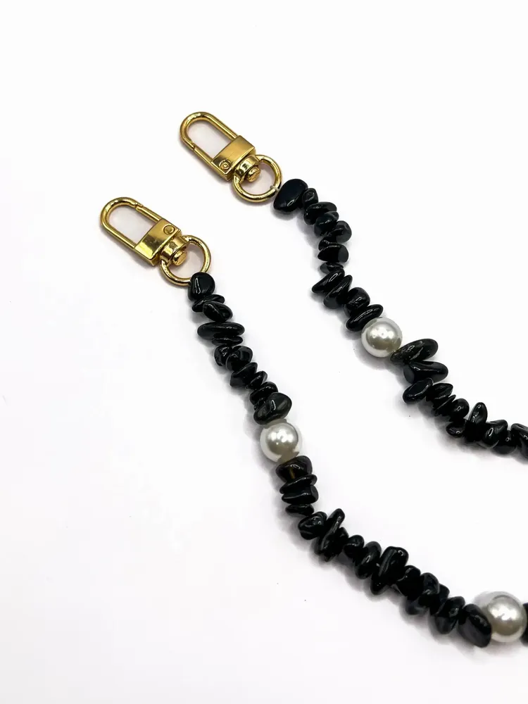 Gifts - Shell Whisper Short PHONE STRAP BLK - FOLIE À TROIS