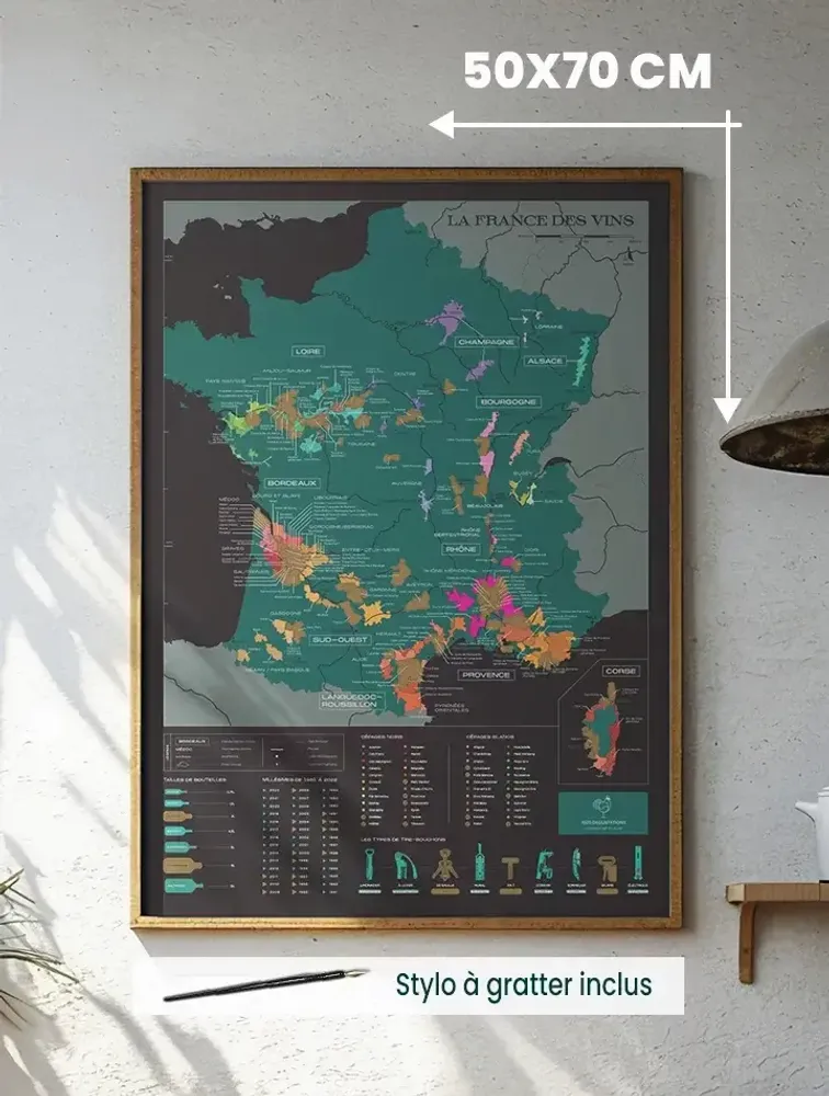 Objets de décoration - Carte du vin à gratter - France - 1020 DÉGUSTATIONS