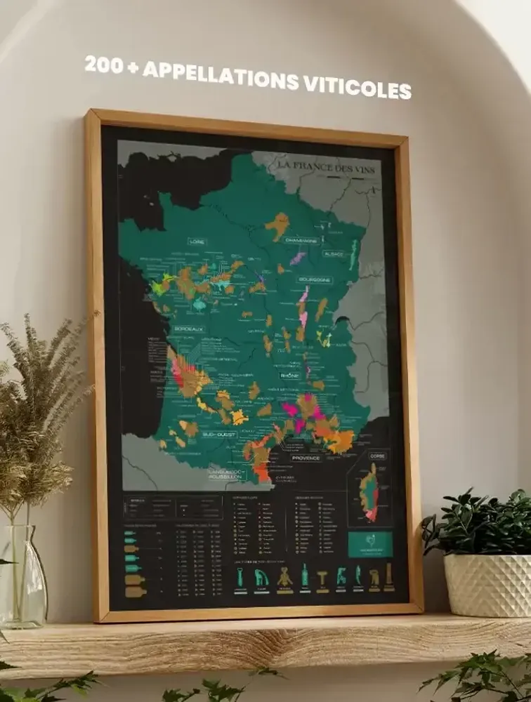 Objets de décoration - Carte du vin à gratter - France - 1020 DÉGUSTATIONS