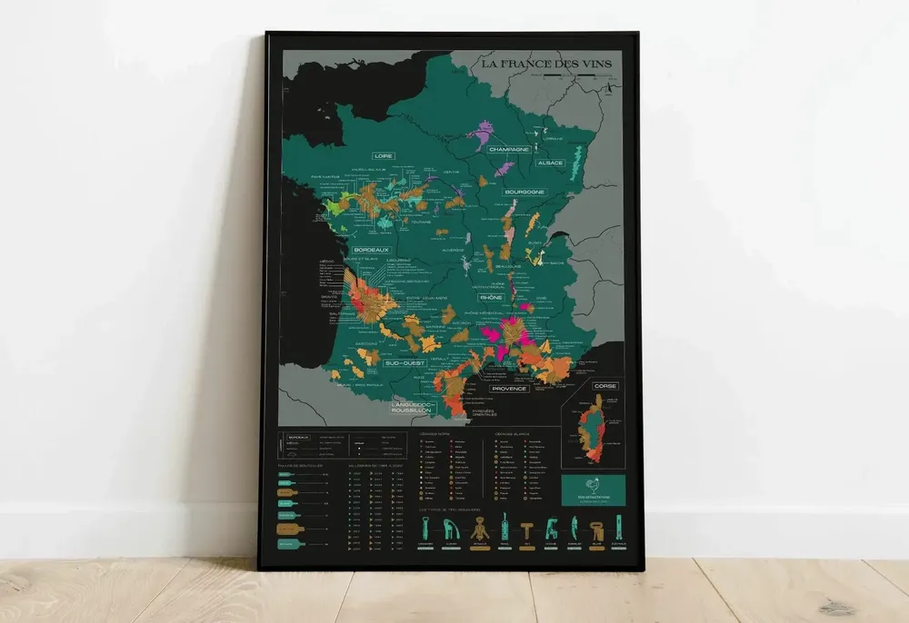 Objets de décoration - Carte du vin à gratter - France - 1020 DÉGUSTATIONS