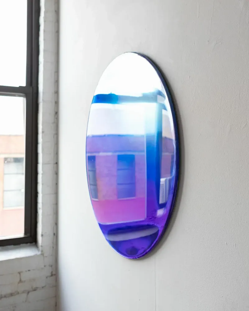 Unique pieces - Paradigm Wall Decoration by Courtney Kinnare, Blue Ultramarine Mirror - TULESTE FACTORY
