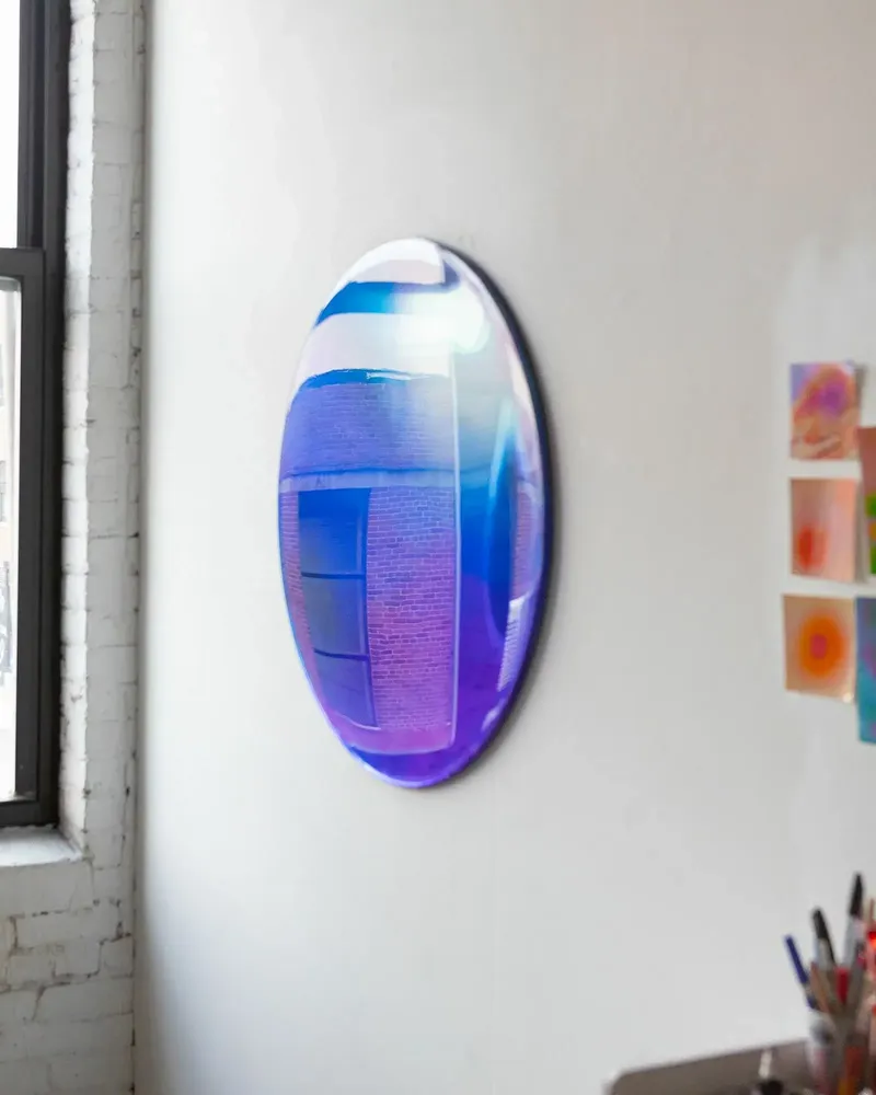 Unique pieces - Paradigm Wall Decoration by Courtney Kinnare, Blue Ultramarine Mirror - TULESTE FACTORY