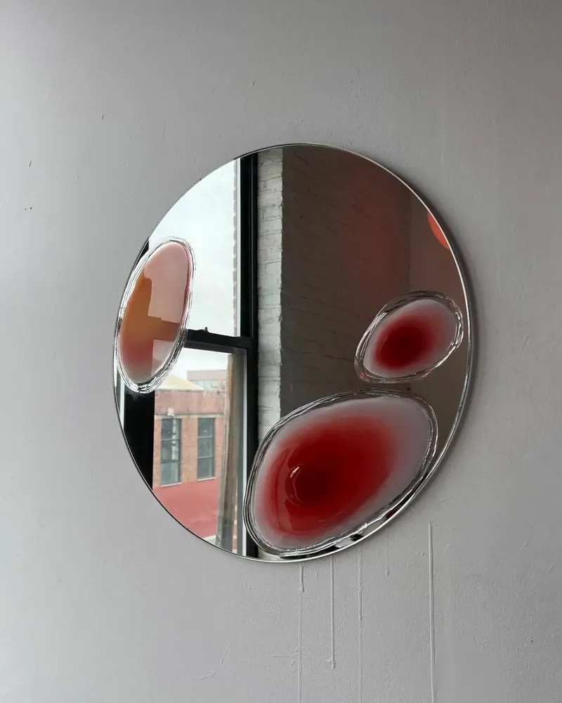 Decorative objects - Gumdrop Mirror Wall Decoration by Courtney Kinnare, Abstract Art Mirro - TULESTE FACTORY