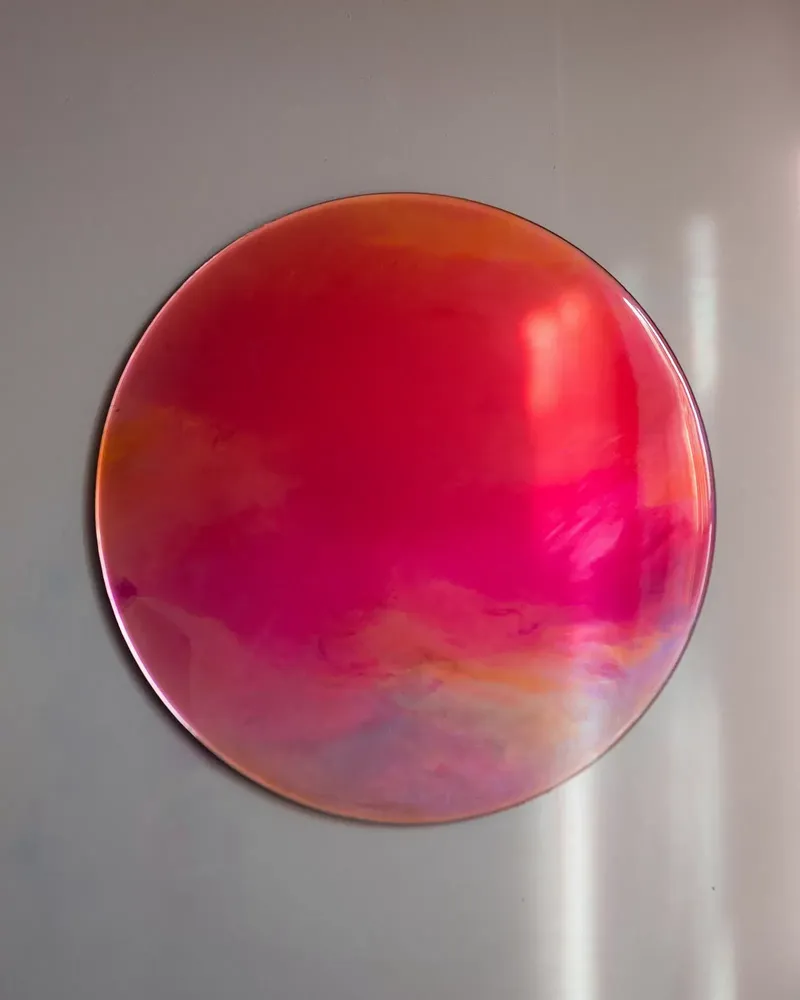 Objets de décoration - Décoration murale Amour par Courtney Kinnare, miroir multicolore rose - TULESTE FACTORY