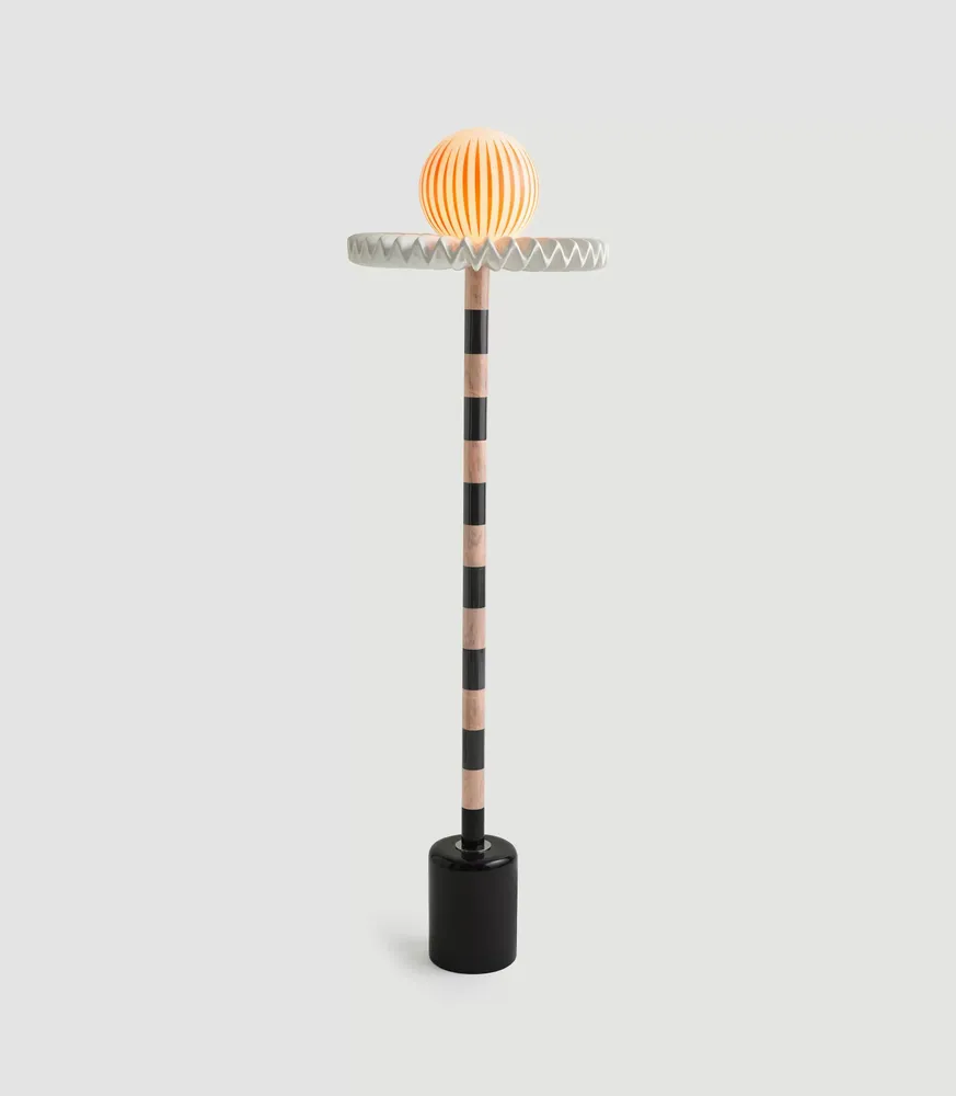 Lampadaires - Lampe 'Sare' en verre et marbre rose/noir par Merve Kahraman - TULESTE FACTORY