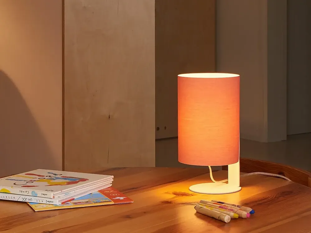 Table lamps - CLIPAM table lamp in white with cotton lampshades - LUXCAMBRA