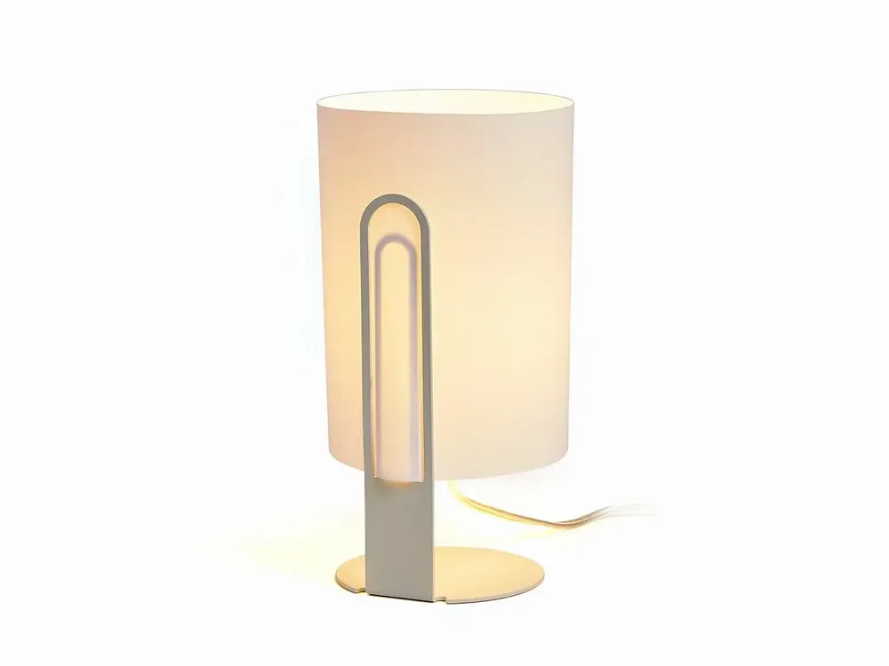 Table lamps - CLIPAM table lamp in white with cotton lampshades - LUXCAMBRA