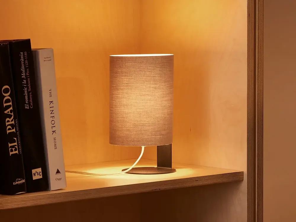 Lampes de table - CLIPAM lampe à poser noire avec abat-jours en cotonet - LUXCAMBRA