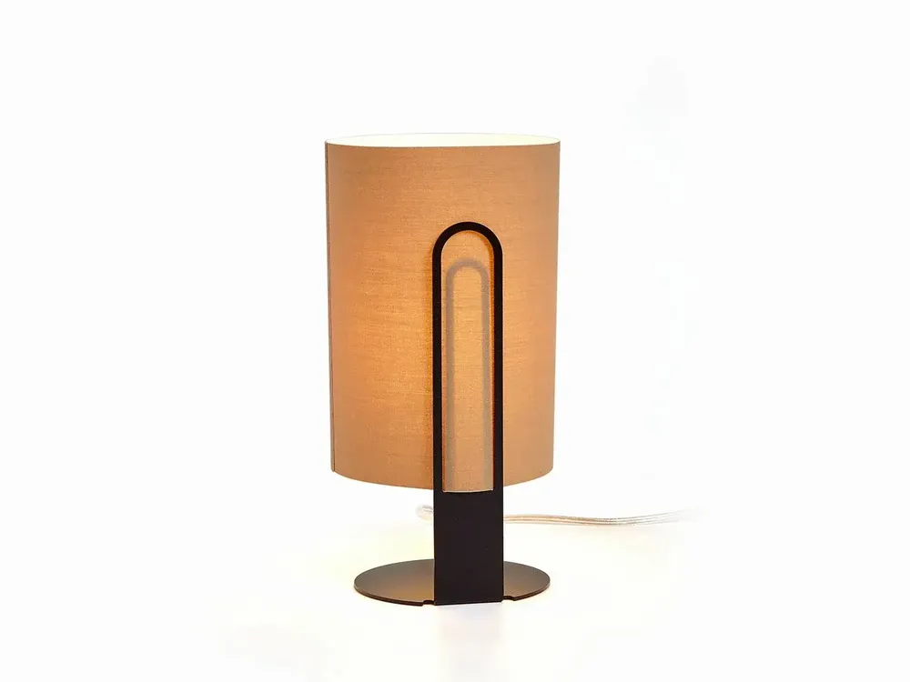 Lampes de table - CLIPAM lampe à poser noire avec abat-jours en cotonet - LUXCAMBRA