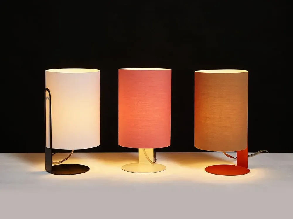 Lampes de table - CLIPAM lampe à poser terracotta avec abat-jours en cotonet - LUXCAMBRA