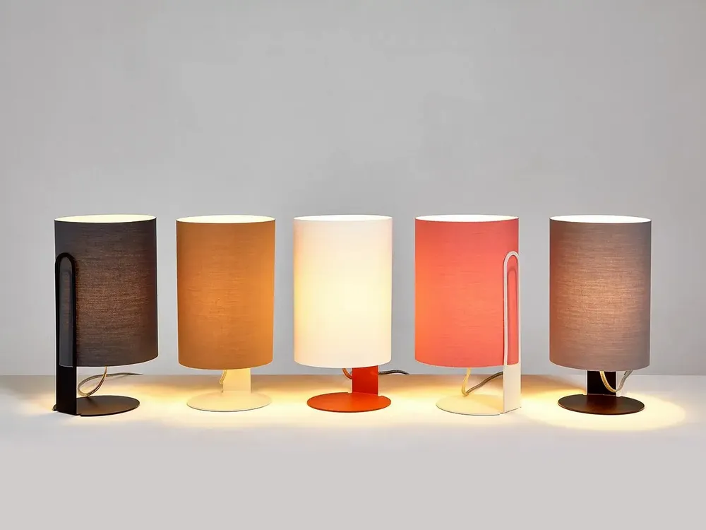 Lampes de table - CLIPAM lampe à poser terracotta avec abat-jours en cotonet - LUXCAMBRA